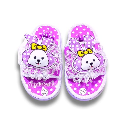 Sandal Selop Bayi Motif Polkadot Boneka Terbaru Lucu High Qualitty