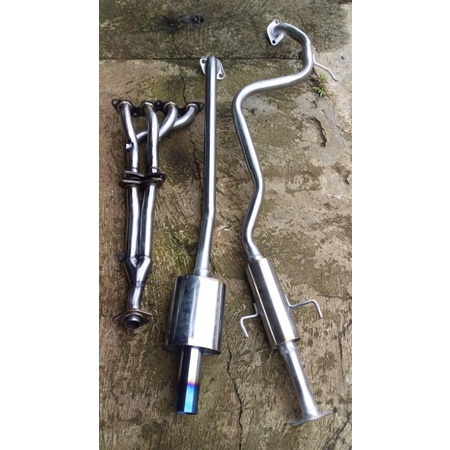 knalpot full set vios dengam muffler omega