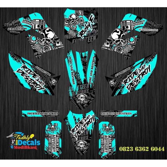 Decal klx 150 biru keren