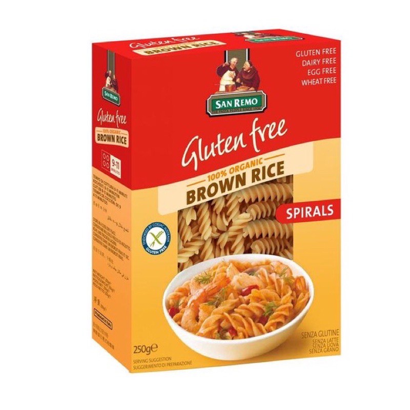 

San Remo gluten Free Organic Brown Rice Spirals 250gr