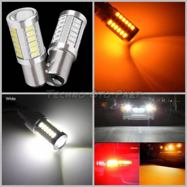 Jual Lampu Led Stop Rem Mode Normal Non Strobo Bayonet 1157 5630 33smd Warna Merah Indonesia