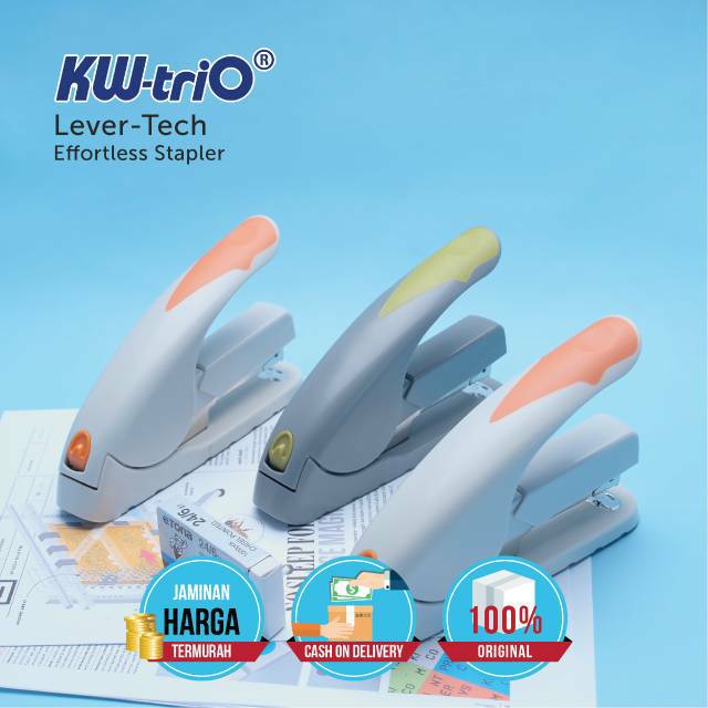 Kw-Trio 5618 stapler effortless half-strips 40 halaman.Garansi 1 bulan