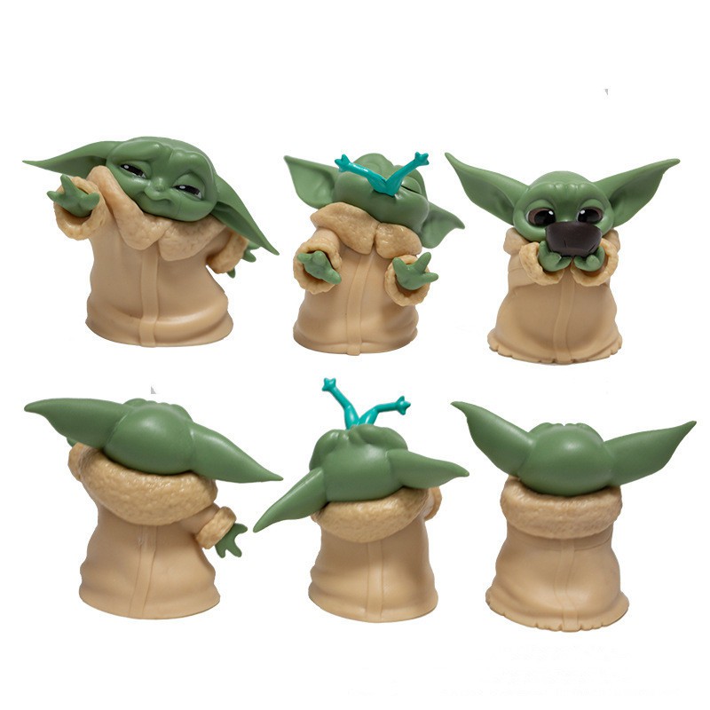 6pcs / set Mainan Action Figure Yoda Star Wars Baby Bahan PVC Untuk Anak