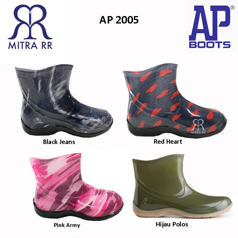 MitraRR AP 2005 Cewek Boots Pendek Love Pink Square Pink Violet Spring Black Leopard