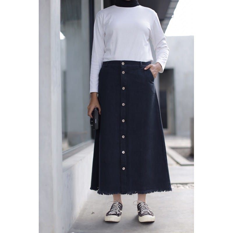 KANZUN OFFICIAL- (COD) ROKJEANS BUTTON SKIRT//ROK JEANSRAWIS( E26/F01/AE02/AE03) ROK KOREAN STAILL