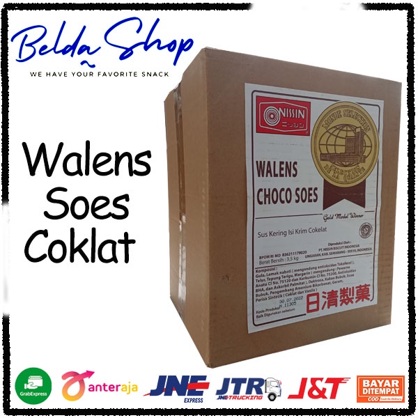 Soes Coklat Walens Nissin 1 karton 3.5 kg