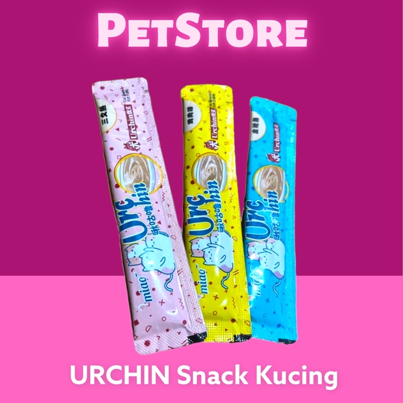 Snack kucing URCHIN creamy treats 1 PACK isi 5 Stick setara peien meo creamy &amp; bio creamy