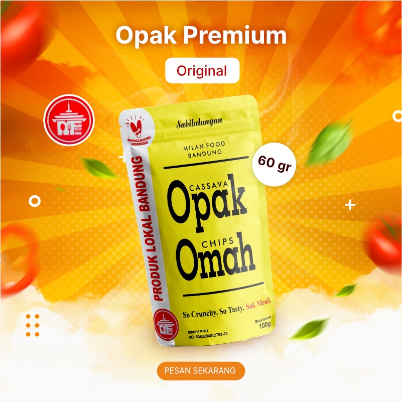 

Keripik Opak Singkong Premium Original & Pedas Milan Food 60gr Cemilan Makanan Ringan Gurih Bandung