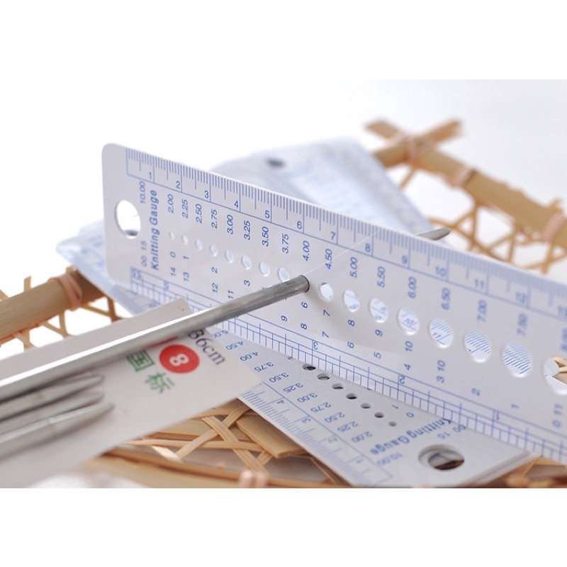 Knitting Gauge Ruler Plastic Needle Penggaris Plastik Rajut