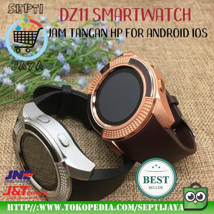 DZ11 Smartwatch Jam Tangan Hp For Android Ios Watch V8 Ori Gold Coklat