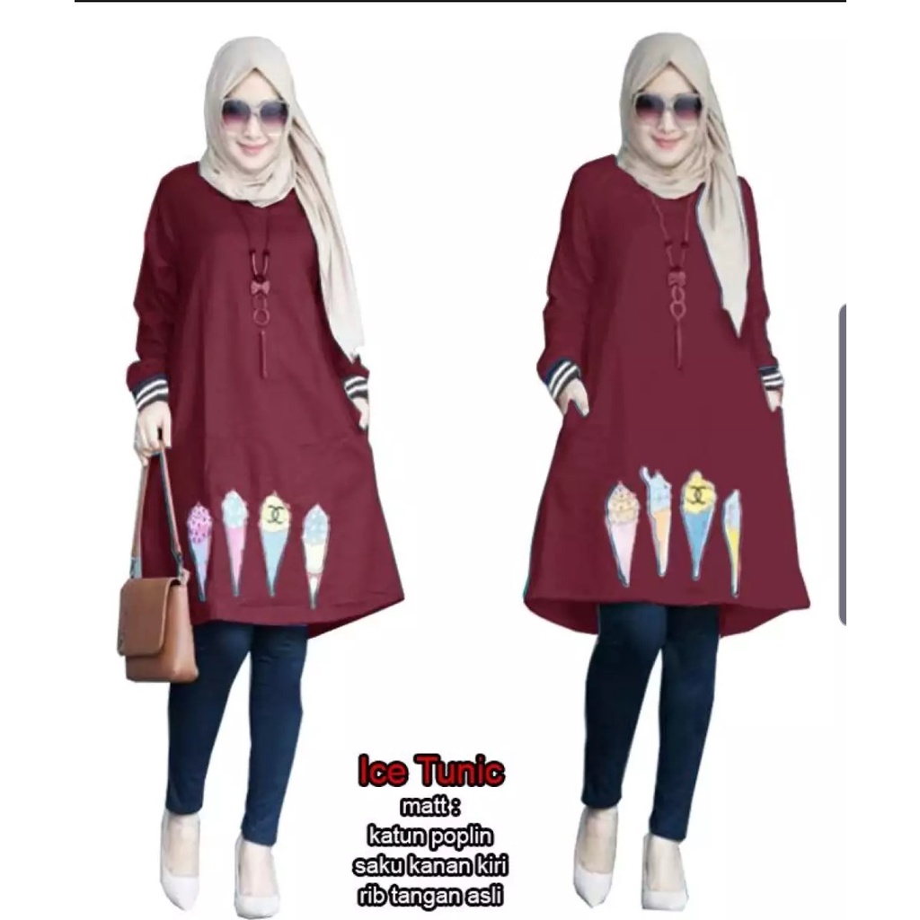 SMA ICE TUNIC Busana Fashion Wanita,Pakaian Baju Tunic Fashion Wanita,Baju Atasan Wanita,Baju Atasan