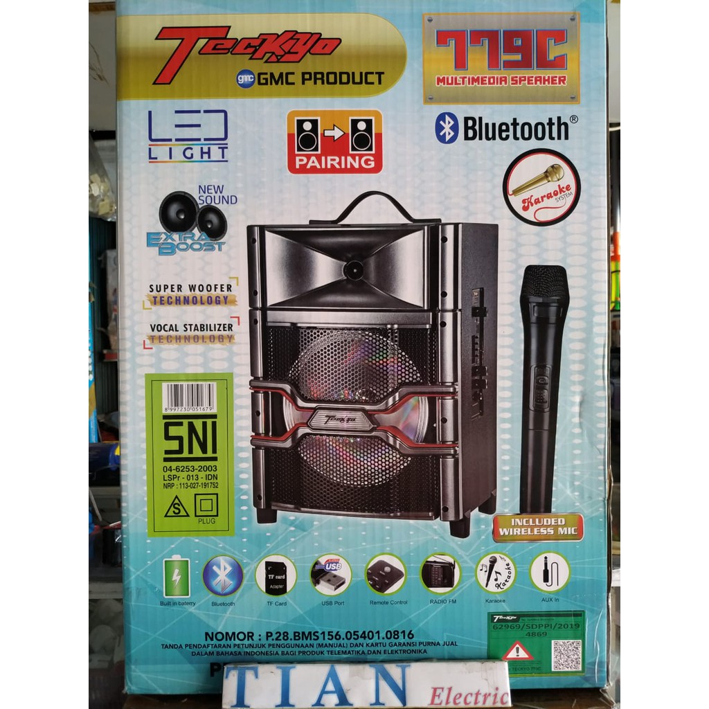 TECKYO-779C Multimedia Speaker Bluetooth (Included Wireless Mic)