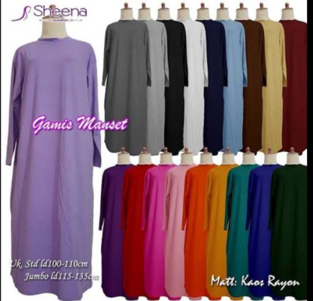 [Fashion Muslim] Gamis kaos IMMA Umberella pelangi | tebal | terbaru