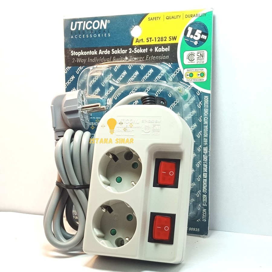 UTICON STOPKONTAK 2 3 4 5 6 LUBANG SAKLAR MASING2 STOP KONTAK COLOKAN