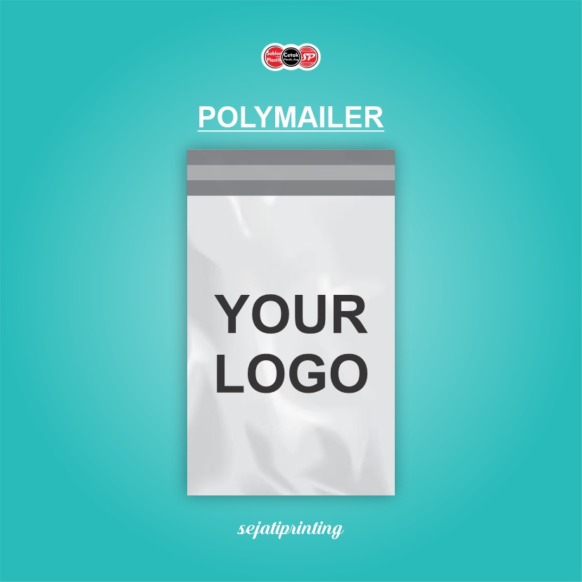 

Sablon Plastik Murah 15cm x25cm,FREE DESAIN - SEJATIPRINTING - POLYMAILER PUTIH