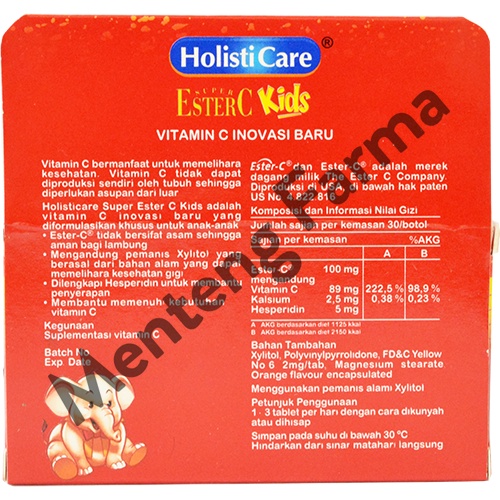 Holisticare Ester C Kids 30 Tablet - Suplemen Vitamin Anak