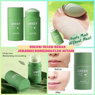 Original Green Mask Stick Meidian/Green mask stik/Meidian Masker Komedo/Green Tea Mask Cleansing mas