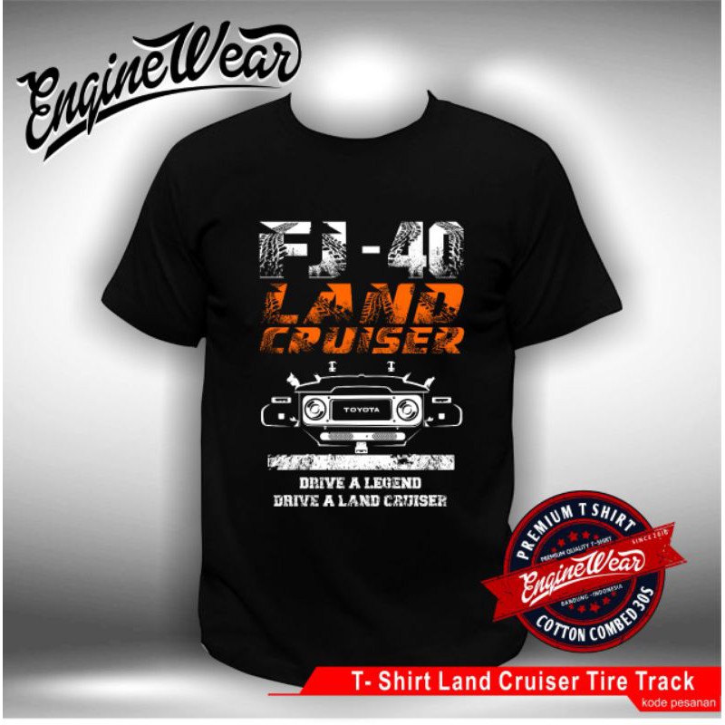 kaos Jeep Land cruiser tire track T-shirt otomotif Mobil