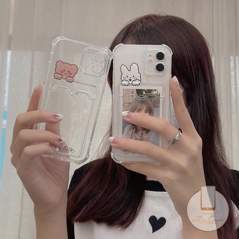 Soft Case TPU Transparan Motif Kartun Beruang Kelinci Untuk iPhone 6 6s Plus 11 12 13 14 Pro Max XS Max X XR 6 6s 7 8 Plus