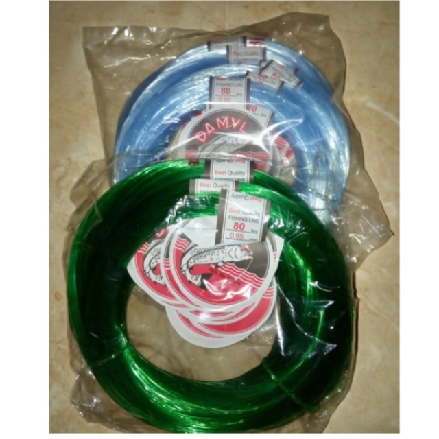 Senar Damyl Biru  dan Hijau Ukuran 80lb Diameter 0 95 1 