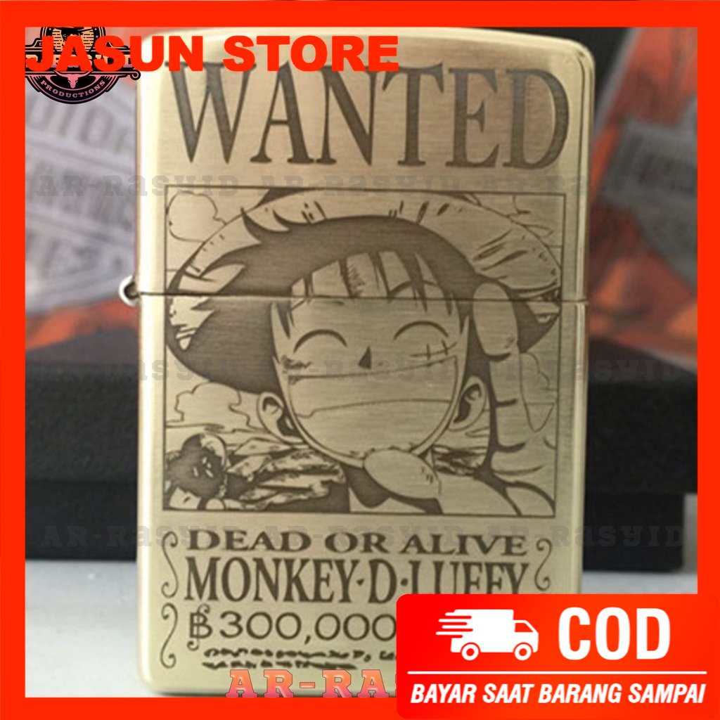 Korek Api Minyak Zippo Gold Ukir Motif One Piece Monkey D. Luffy 168 3962-11