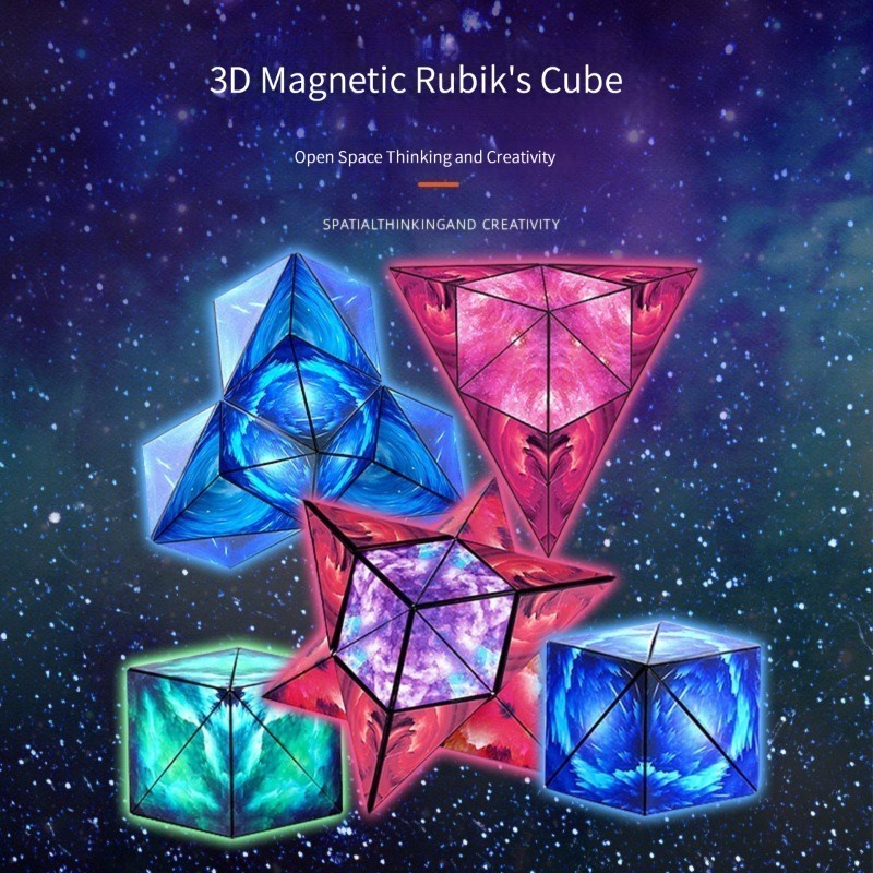 Mainan Kubus Puzzle 3D Magnetic Stereo Rubik's Cube Mainan Magnetic Magic Cube Mainan Dekompresi Menyenangkan Anak