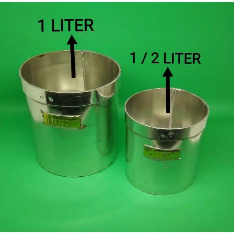 TAKARAN BERAS / LITERAN BERAS 1 LITER DAN 1/2 LITER  dan  2 liter stainless steel