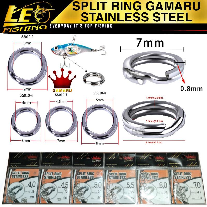 SPLIT RING GAMARU STAINLESS STEEL SPLITRING CASTING TERLARIS SPLIT RING ULTRALIGHT TERLARIS SPLITING JIGGING TERLARIS KAIL PANCING