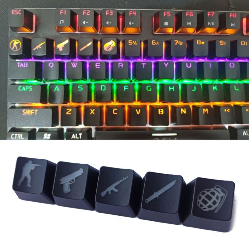 Keycaps Keyboard Mekanik btsg 5tombol Keycaps Backlight Tahan Lama Untuk Cherry MX