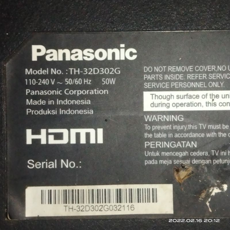 MB PANASONIC TH 32D302G