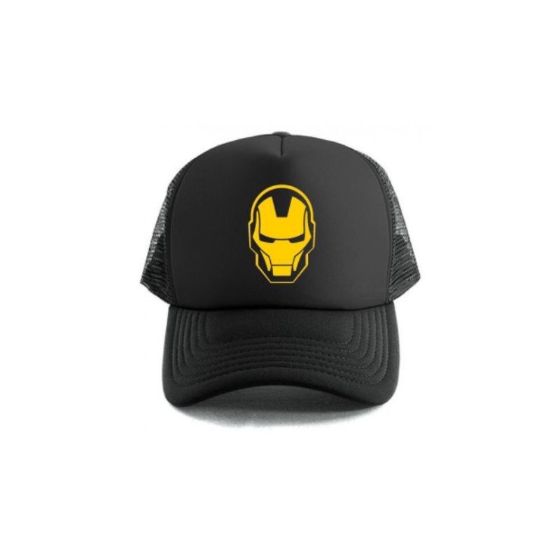 Topi Trucker Custom Iron Man Gold