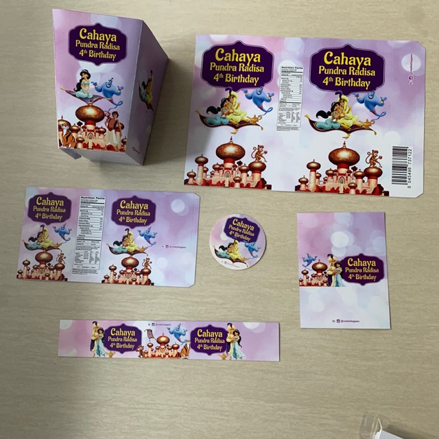 

Aladdin jasmine popcorn label pocky kitkat ultra