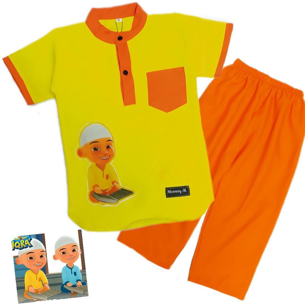 STELAN BAJU KOKO ANAK GAMBAR DTF 1-5 TAHUN UPIN IPIN SERIES TERBARU