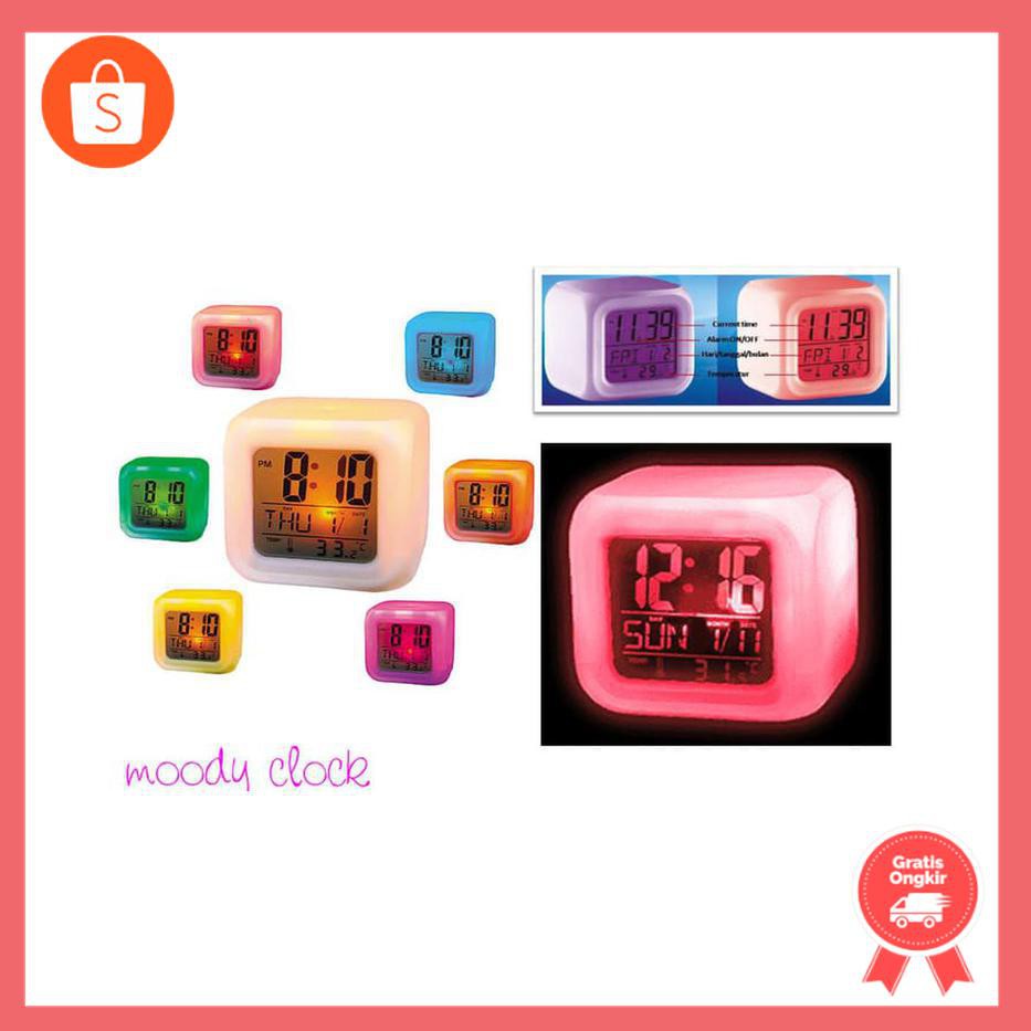 JAM MOODY KUBUS BERUBAH 7 WARNA MOODY CLOCK GROSIR ECER