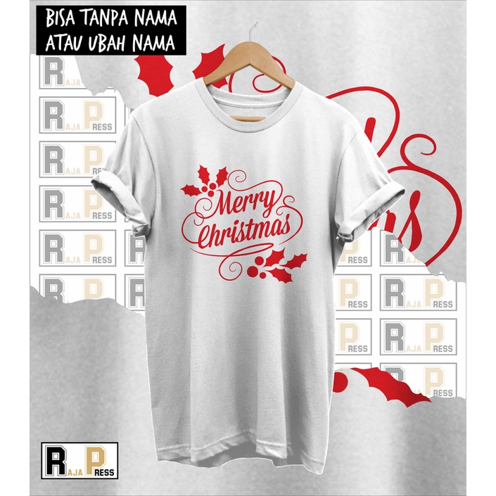 KAOS NATAL SANTA TULISAN SIMPLE NATAL MERRY CHRISTMAS NEW KATUN COMBED 30S