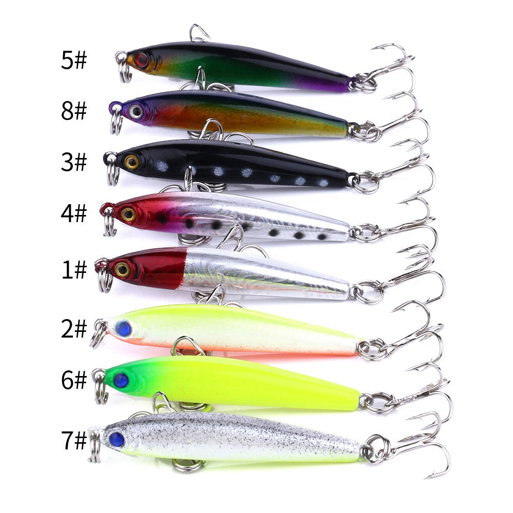 HENGJIA 1PCS Mini Minnow Fishing Lure 5cm 3.4g Artificial Hard Bait Bass Wobblers Crankbait Carp Fishing Tackle