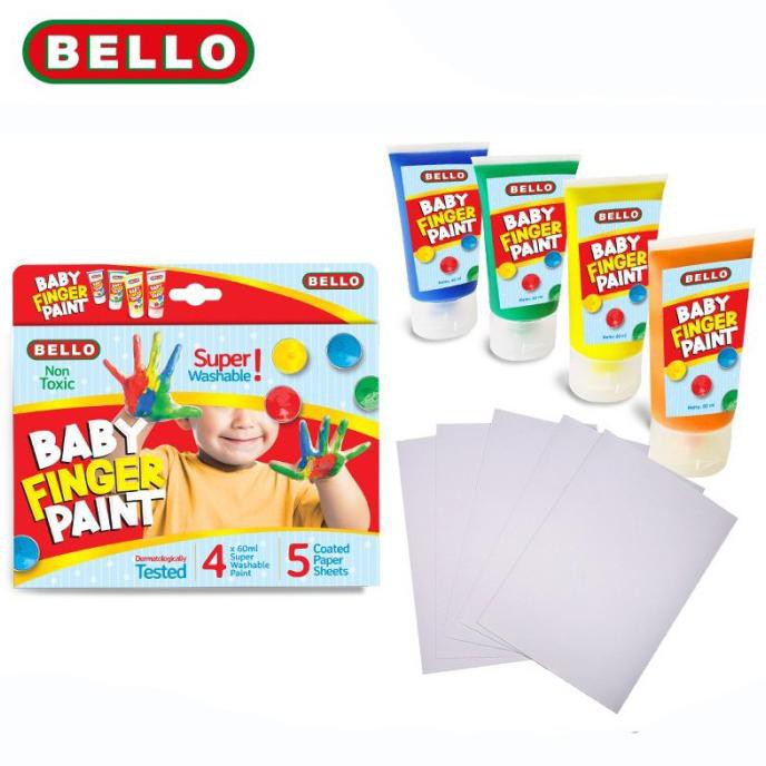 

Terbaru! Bello Baby Finger Paint, Super Washable 4X60 Ml Termurah