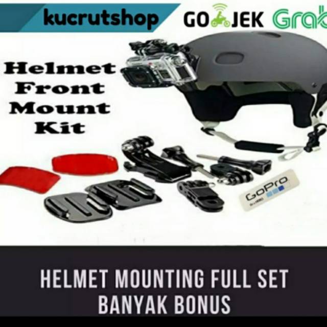 Helmet front mounting buat nge vlog mounting helm xiaomi yi gopro dan semua action camera universal