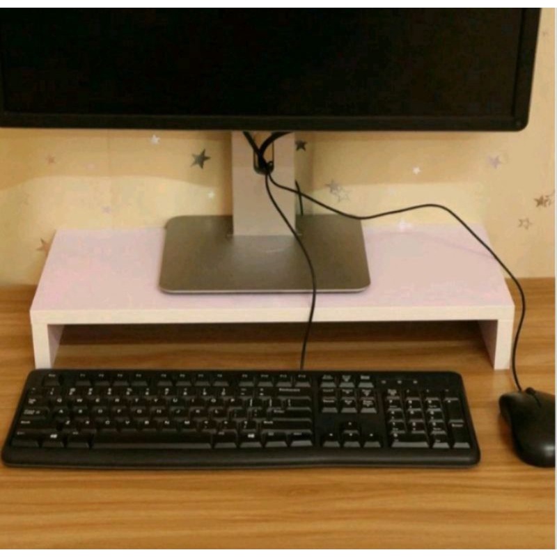 stand laptop meja dudukan tatakan monitor alas kayu asli rapi dan presisi