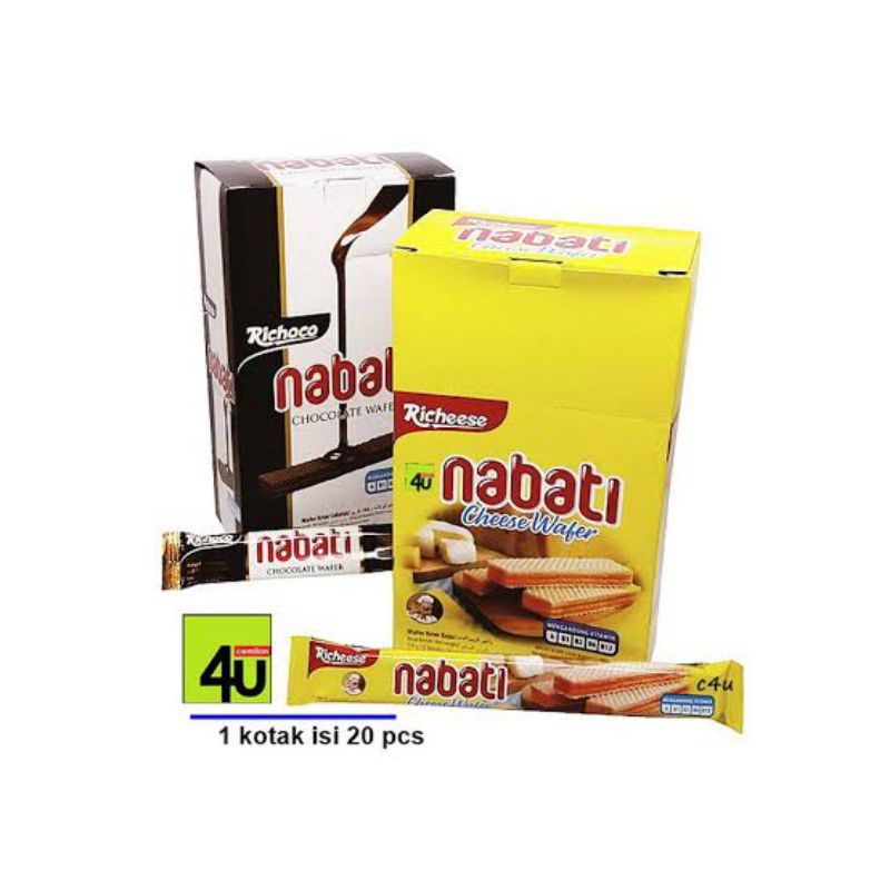 

Richeese Nabati Wafer Keju/Coklat kemasan 500 1 pack isi (20pcs)