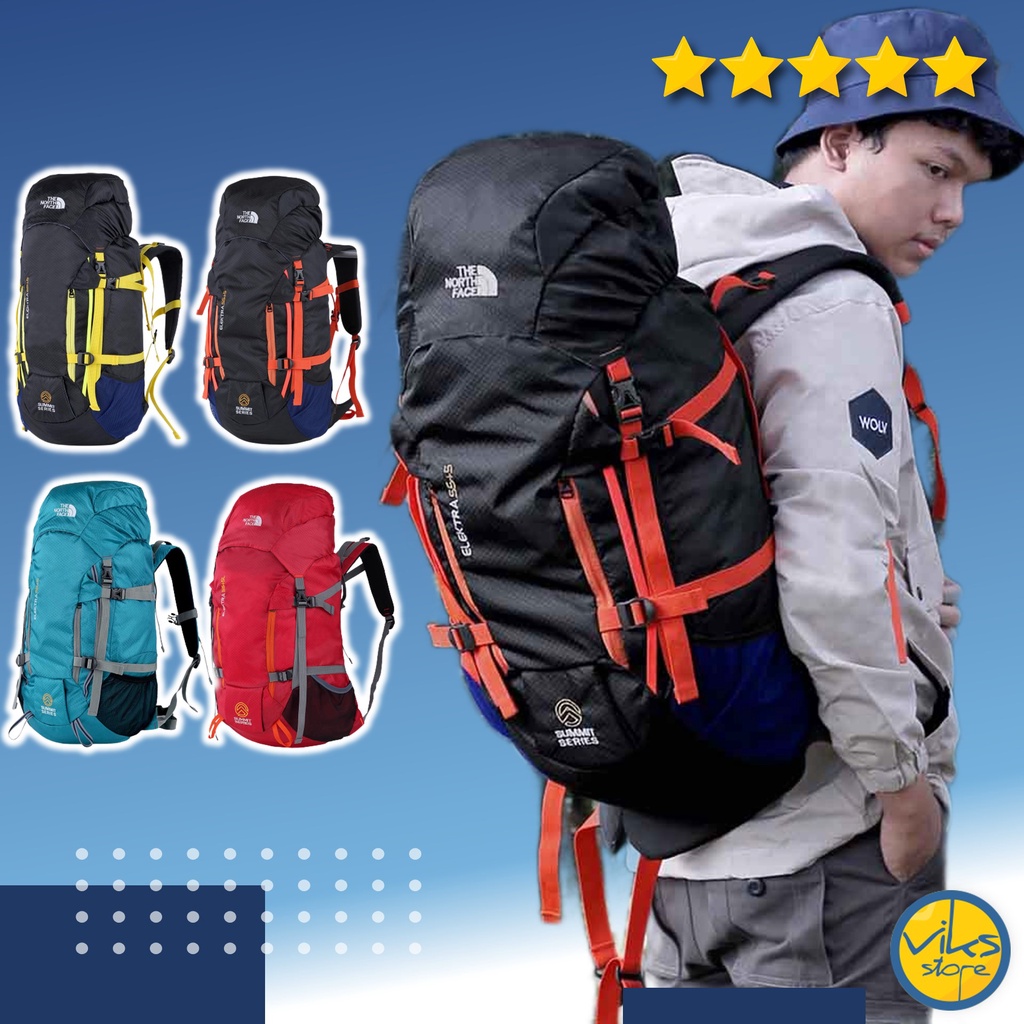 Tas Ransel The North Face Tas Gunung Hiking Camping Survival Tas Semi Carrier Carier Gunung 60L Liter Keril Backpack Adventure Carrier 60 Liter Original