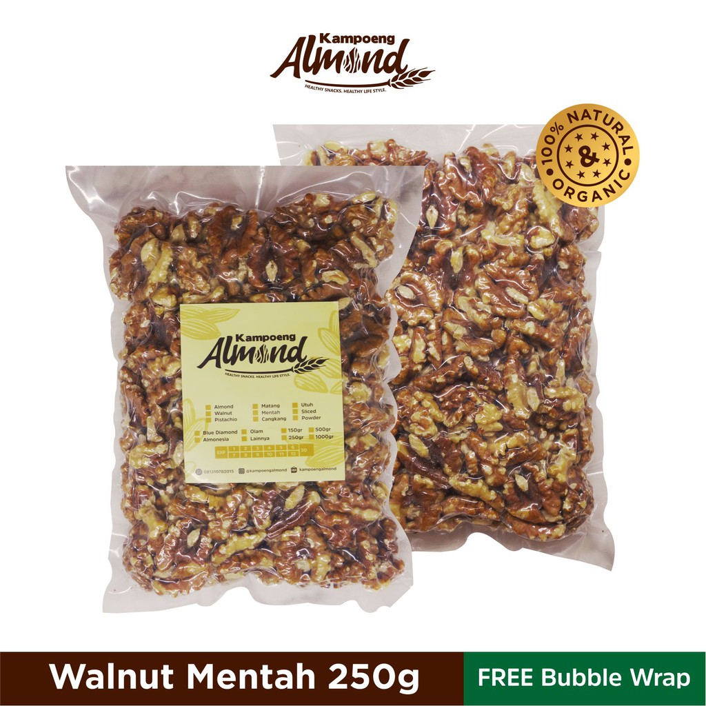 

Kacang Walnut Raw / Mentah Uk. 250 Gr