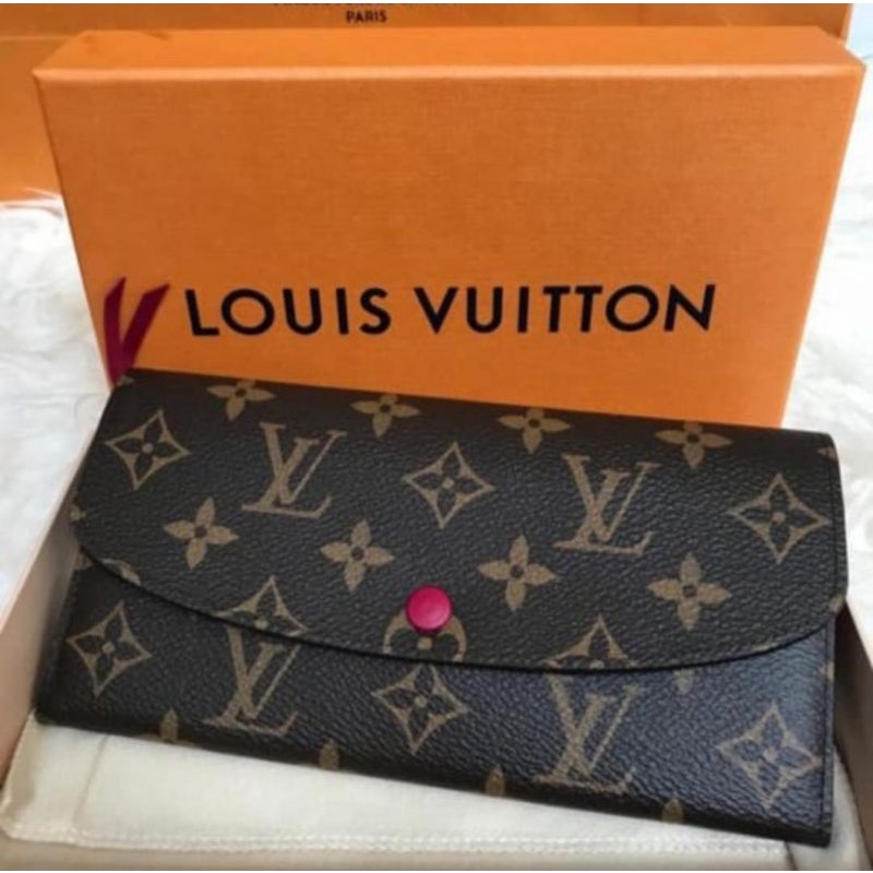 Dompet wanita Louis Vuitton Emile Fuschia Original