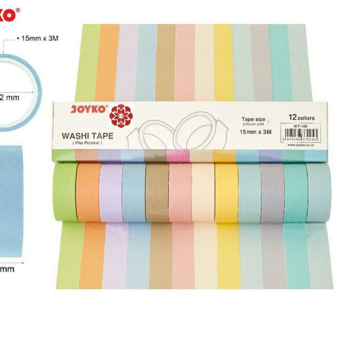 

Update - Washi Tape Joyko - Isolasi Warna - Pita Perekat 12 Warna 15mm x 3M✔