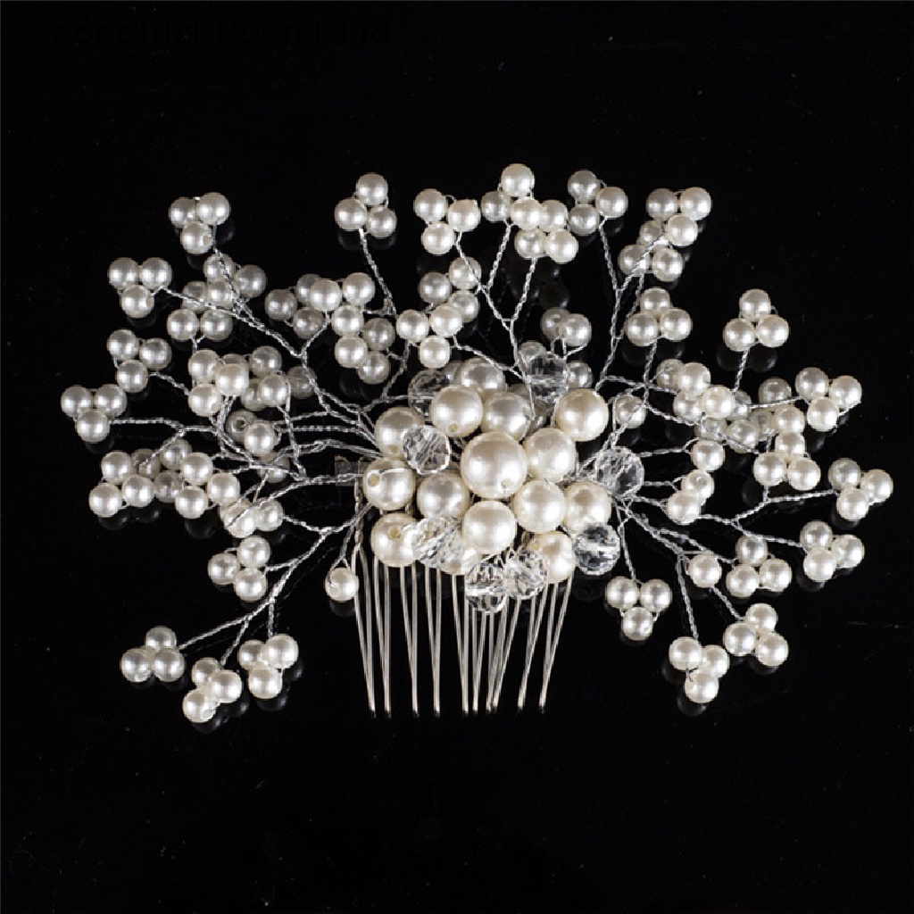 [OOID] Flower Wedding Hair Pins Bridesmaid Crystal Diamante Pearls Bridal Clips Grips ID