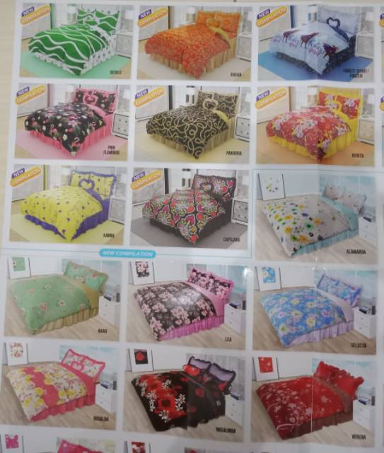 Bedcover California Queen Rumbai Ukuran 160x200 cm Katun Selembut Sutra Kualitas Premium