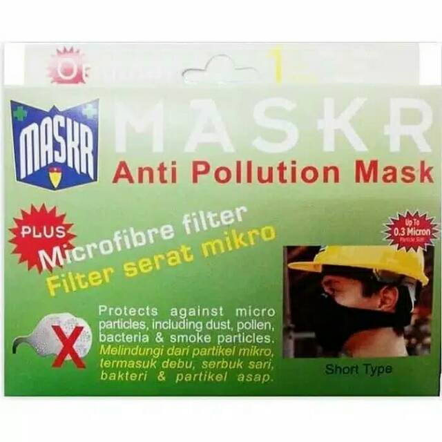 Maskr anti polusi maskr microfibre filter