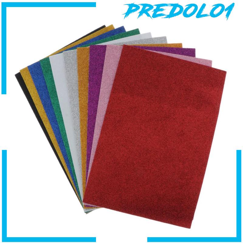 [PREDOLO1] 10 Pcs EVA Foam Handicraft Sheets 11.8x7.9&quot; Craft Foam Sponge Paper Glitter