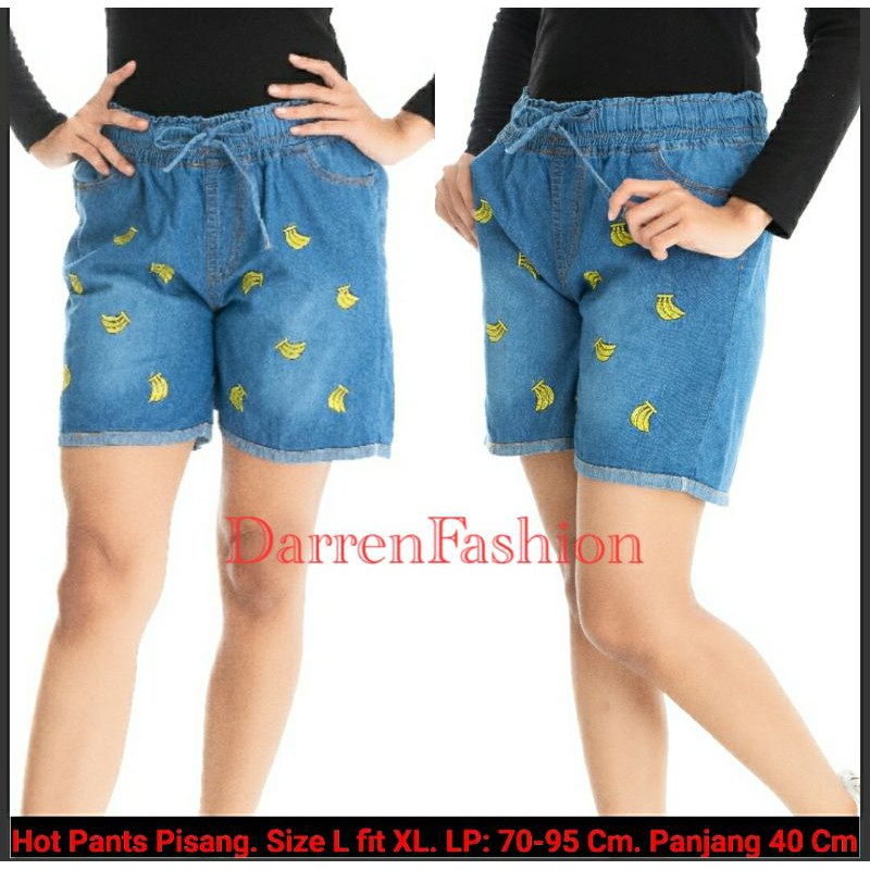 HOT PANTS BANANA / CELANA PENDEK WANITA  / HOT PANTS PISANG