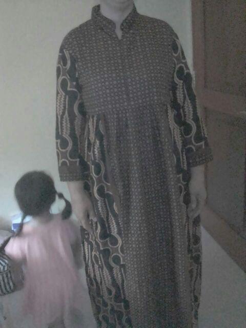 Gamis Batik Parang Sogan Size Standar Dan Jumbo Resleting Depan Bahan Katun Mataram Primisima